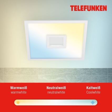 Telefunken 319506TF - LED RGBW Stmievateľné stropné svietidlo LED/36W/230V 2700-6500K biela + diaľkové ovládanie