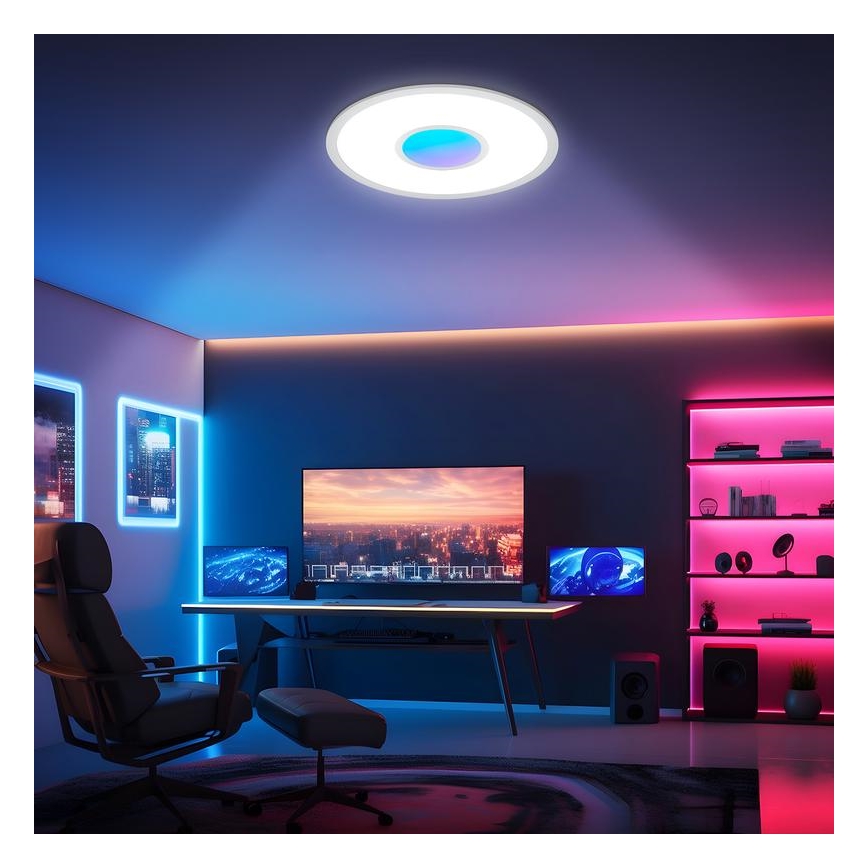 Telefunken 320104TF - LED RGBW Stmievateľné stropné svietidlo LED/21W/230V 3000-6500K pr. 45 cm + diaľkové ovládanie