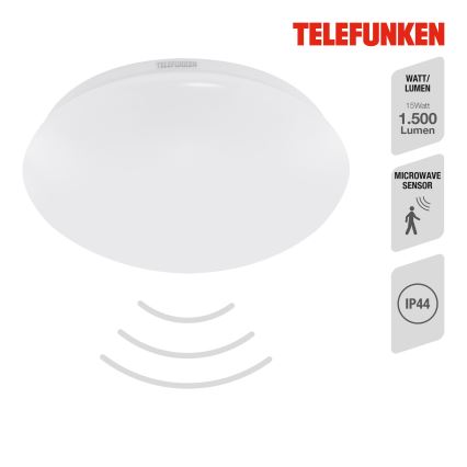 Telefunken 601206TF - LED Kúpeľňové stropné svietidlo so senzorom LED/15W/230V IP44 pr. 28 cm