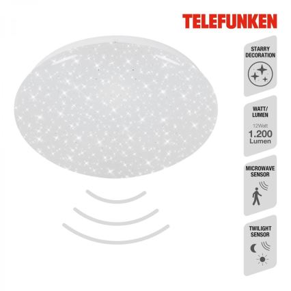 Telefunken 601706TF - LED Stropné svietidlo so senzorom LED/12W/230V pr. 27 cm