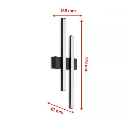 Telefunken - LED Vonkajšie nástenné svietidlo 2xLED/4W/230V IP44 čierna