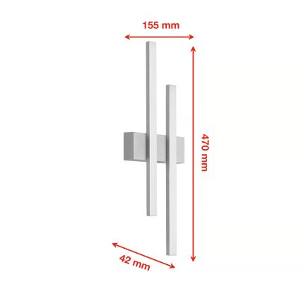 Telefunken - Vonkajšie nástenné LED svietidlo 2xLED/4W/230V 4000K IP44 strieborné