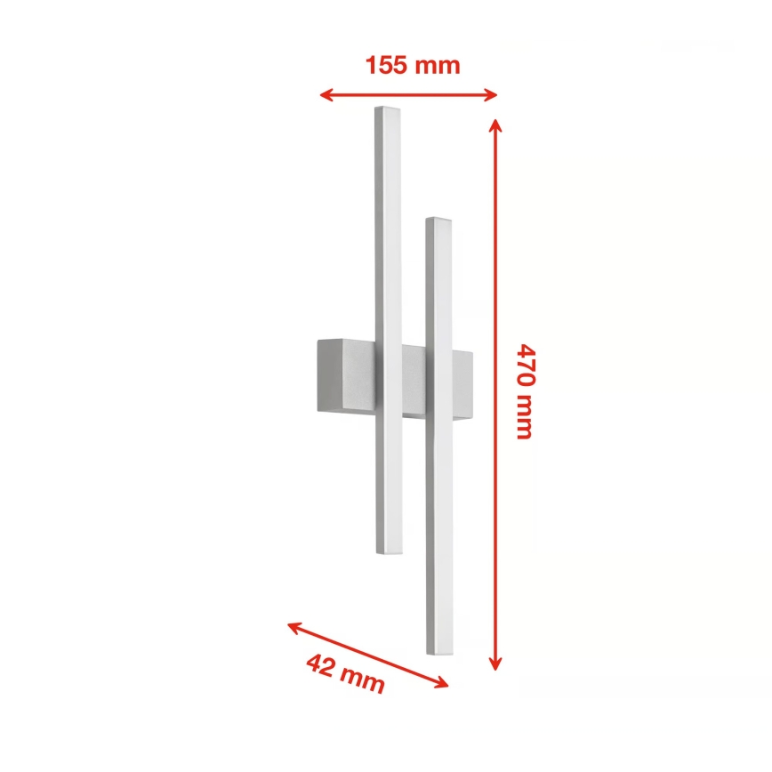 Telefunken - Vonkajšie nástenné LED svietidlo 2xLED/4W/230V 4000K IP44 strieborné