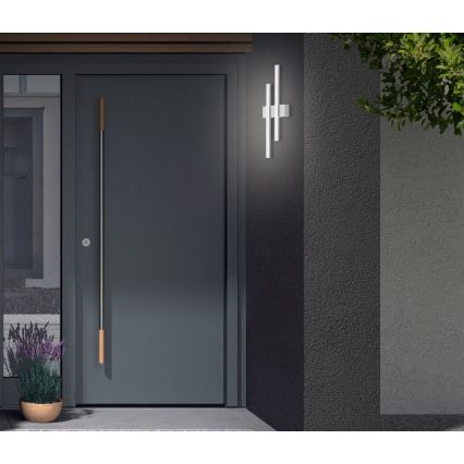 Telefunken - LED vonkajšie nástenné svietidlo 2xLED/4W/230V IP44 strieborné