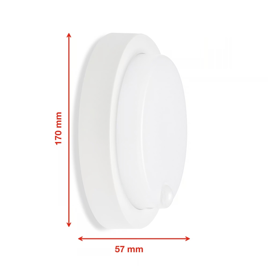 Telefunken - LED vonkajšie nástenné svietidlo so senzorom súmraku a pohybu LED/12W/230V IP44 biele