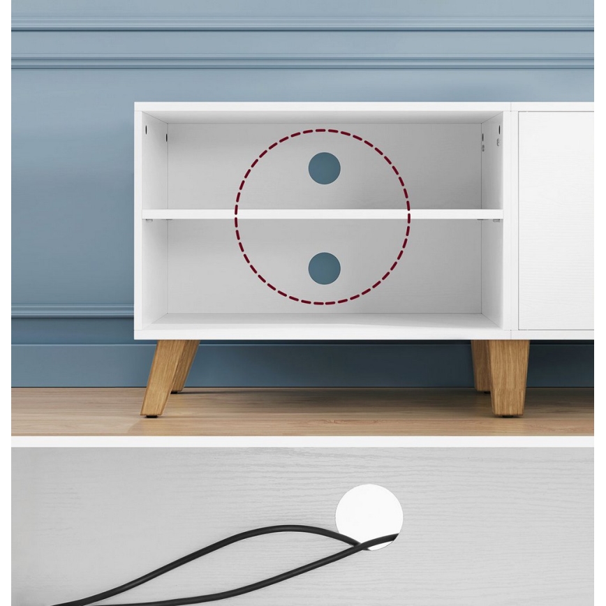 Televízny stolík BASTOR biely