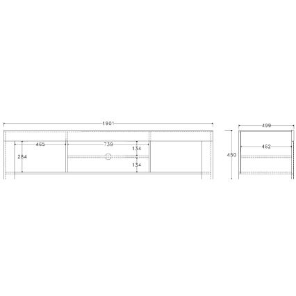 Televízny stolík FINERA biely
