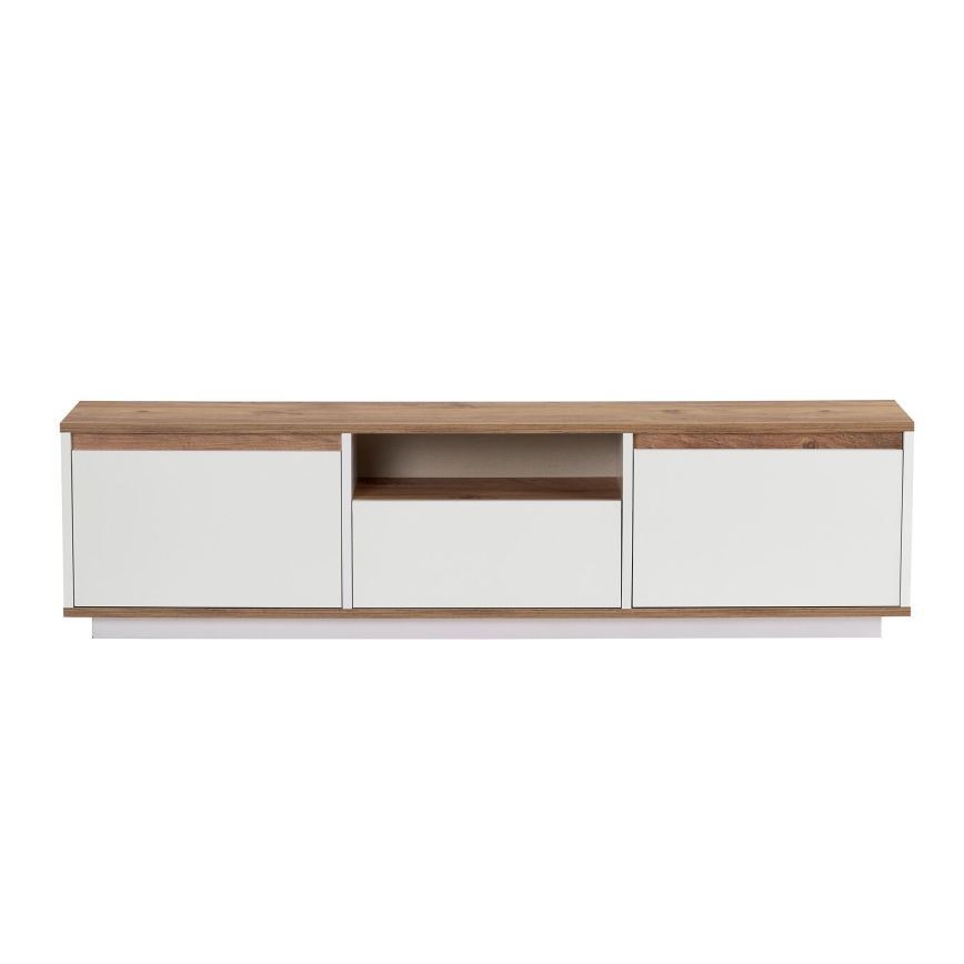 Televízny stolík KREDE 160x30 cm biela/borovica