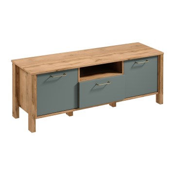 Televízny stolík MENTA 138x49 cm dub Wotan/zelená