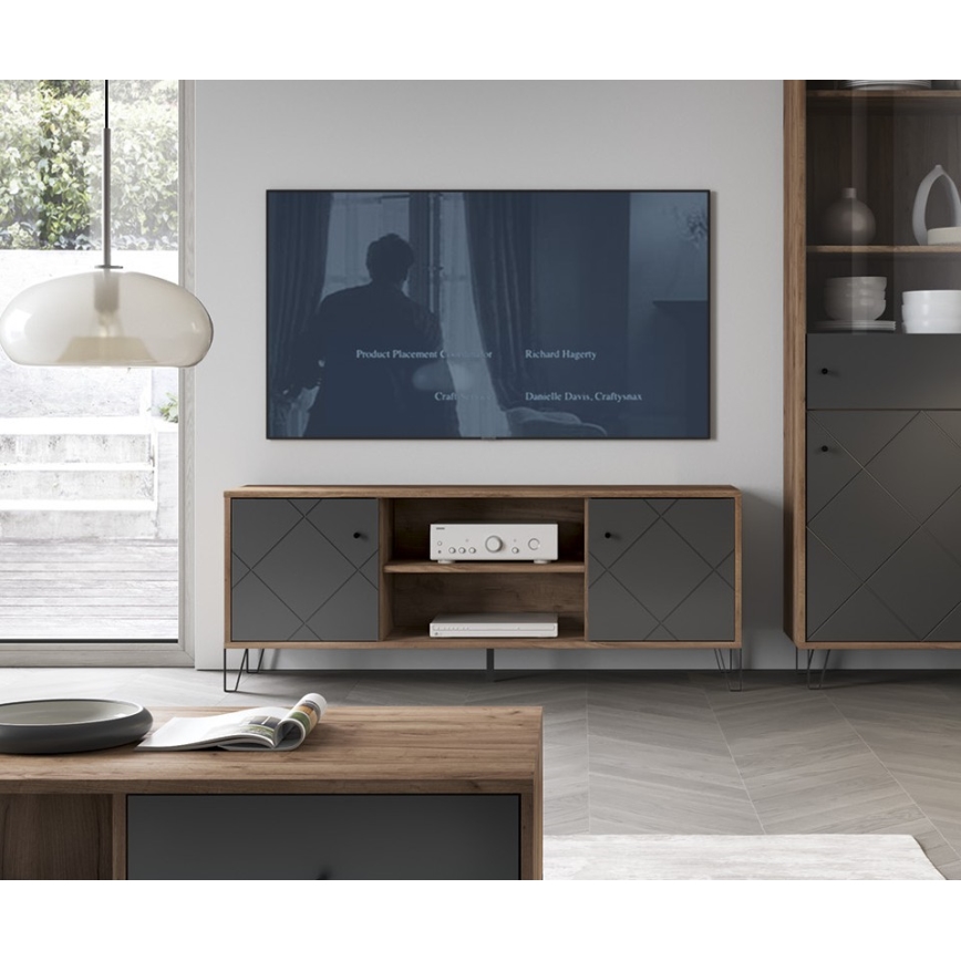 Televízny stolík SULA dub craft/čierna