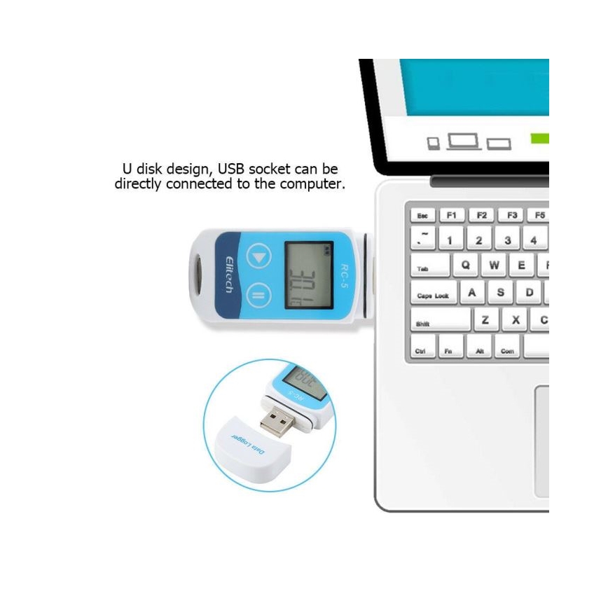 Teplomer so záznamom USB/1xCR2032 IP67