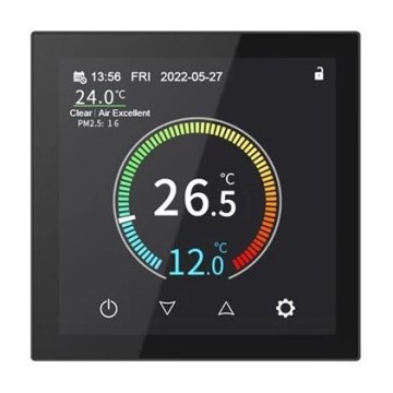 Termostat pre podomietkovú inštaláciu 230 V, čierny, Wi‑Fi (Tuya)