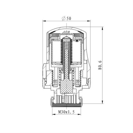 Termostatická hlavica M30x1,5