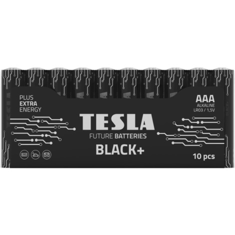 Tesla Batteries - 10 ks Alkalická batéria AAA BLACK+ 1,5V