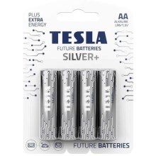 Tesla Batteries - 4 ks Alkalická batéria AA SILVER+ 1,5V