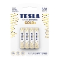Tesla Batteries - 4 ks Alkalická batéria AAA GOLD+ 1,5V 1350 mAh
