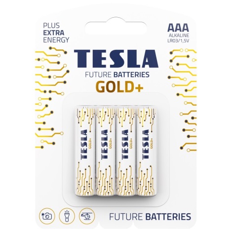 Tesla Batteries - 4 ks Alkalická batéria AAA GOLD+ 1,5V