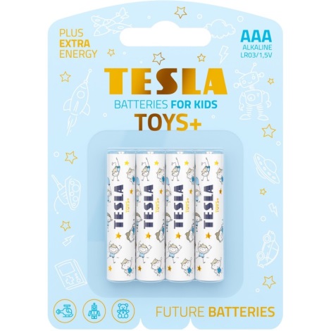 Tesla Batteries - 4 ks Alkalická batéria AAA TOYS+ 1,5V