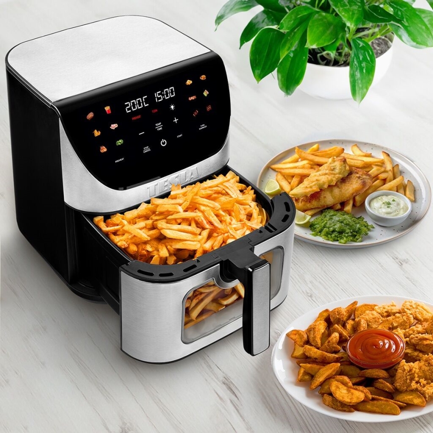 TESLA Electronics AirCook - Inteligentná multifunkčná digitálna teplovzdušná fritéza 9 l 1700W/230V Wi-Fi