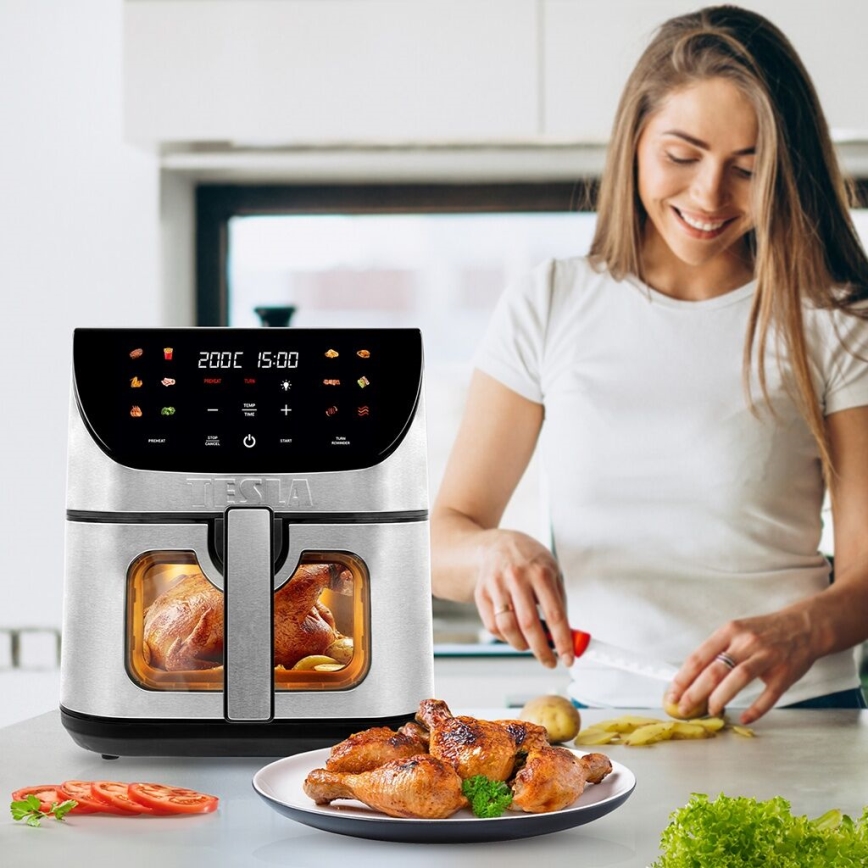 TESLA Electronics AirCook - Inteligentná multifunkčná digitálna teplovzdušná fritéza 9 l 1700W/230V Wi-Fi