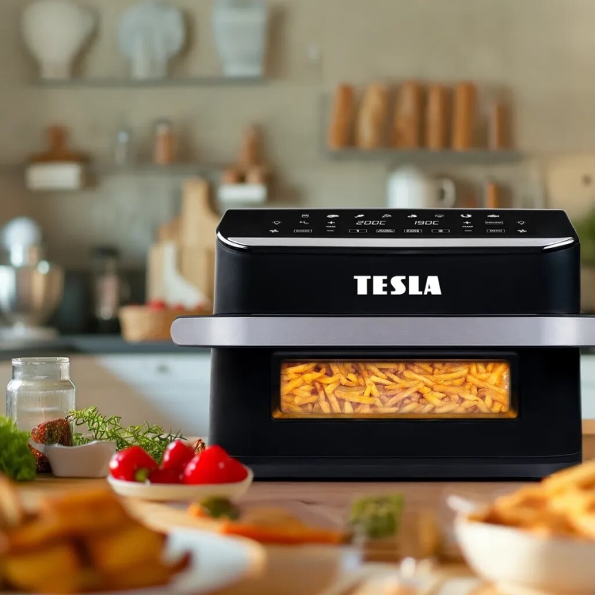 TESLA Electronics AirCook - Multifunkčná duálna digitálna teplovzdušná fritéza 10 l 2400W/230V