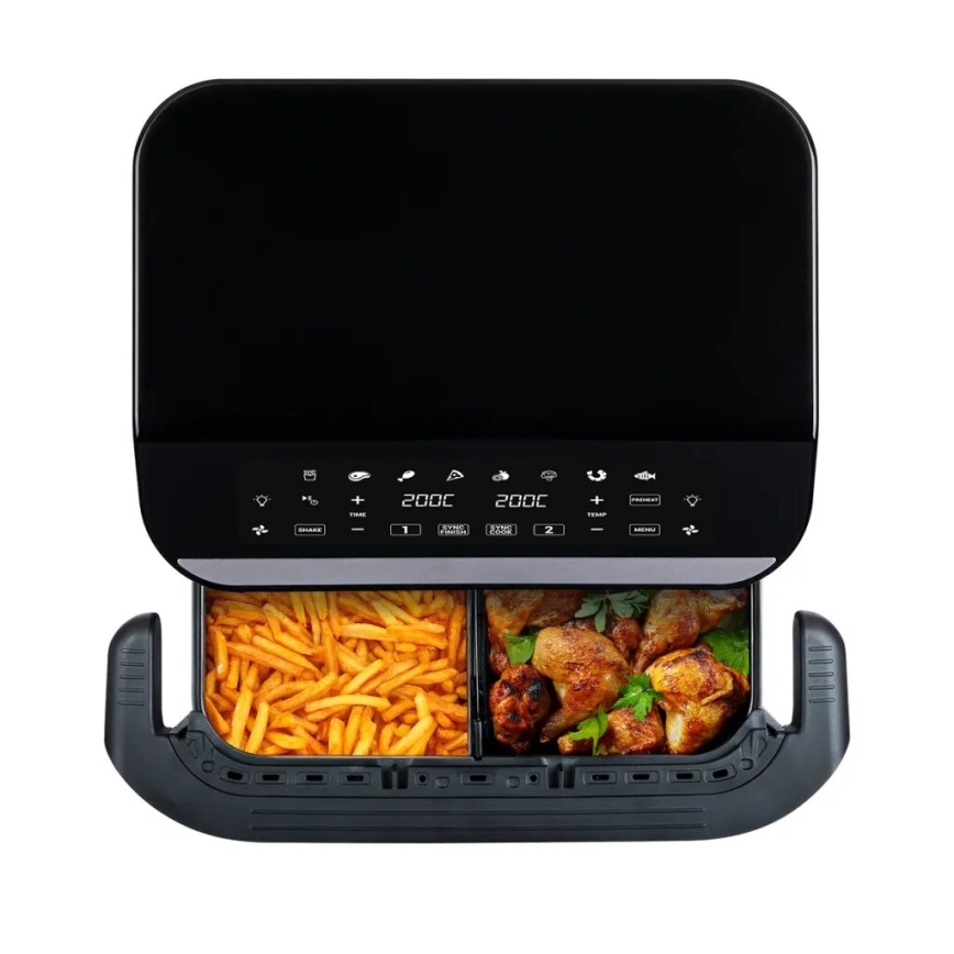 TESLA Electronics AirCook - Multifunkčná duálna digitálna teplovzdušná fritéza 10 l 2400W/230V