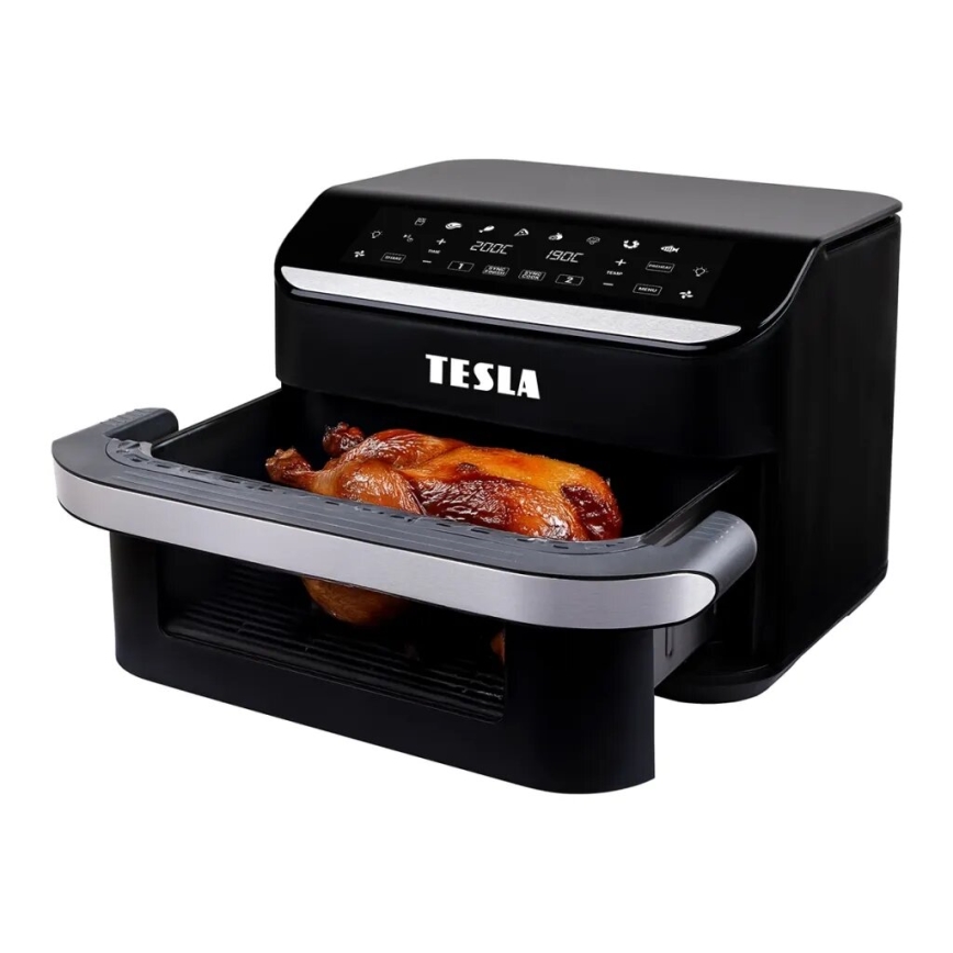 TESLA Electronics AirCook - Multifunkčná duálna digitálna teplovzdušná fritéza 10 l 2400W/230V