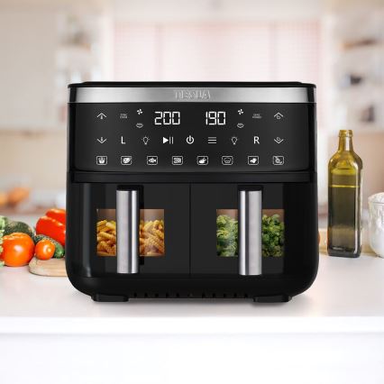 TESLA Electronics AirCook - Multifunkčná duálna digitálny teplovzdušná fritéza 7,6 l 2850W/230V
