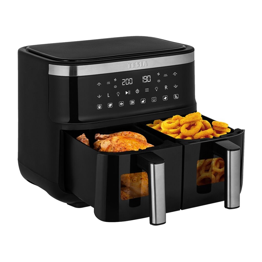 TESLA Electronics AirCook - Multifunkčná duálna digitálny teplovzdušná fritéza 7,6 l 2850W/230V