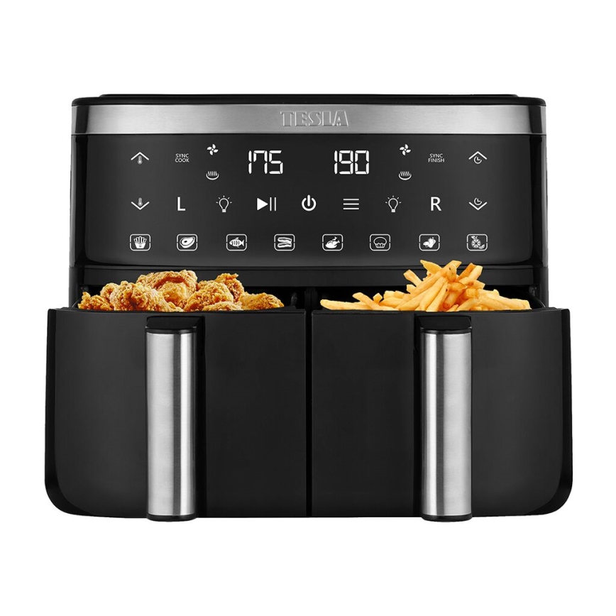 TESLA Electronics AirCook - Multifunkčná duálna digitálny teplovzdušná fritéza 7,6 l 2850W/230V