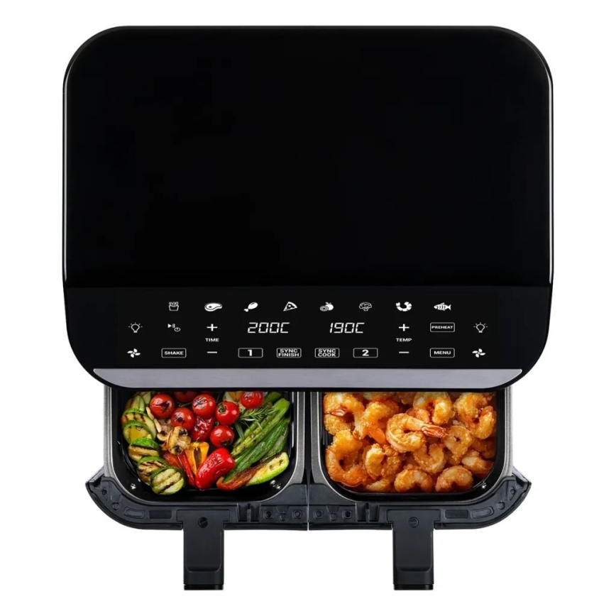 TESLA Electronics AirCook - Multifunkčná duálna digitálna teplovzdušná fritéza 9 l 2400W/230V