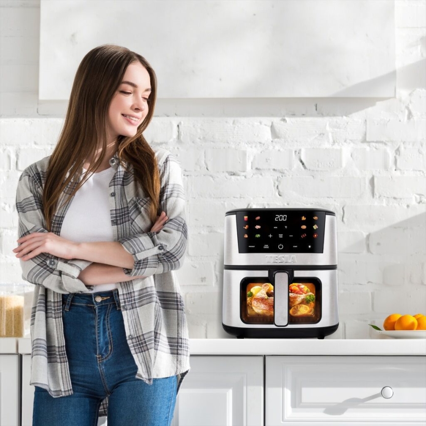 TESLA Electronics AirCook - Multifunkčná digitálna teplovzdušná fritéza 7 l 1600W/230V