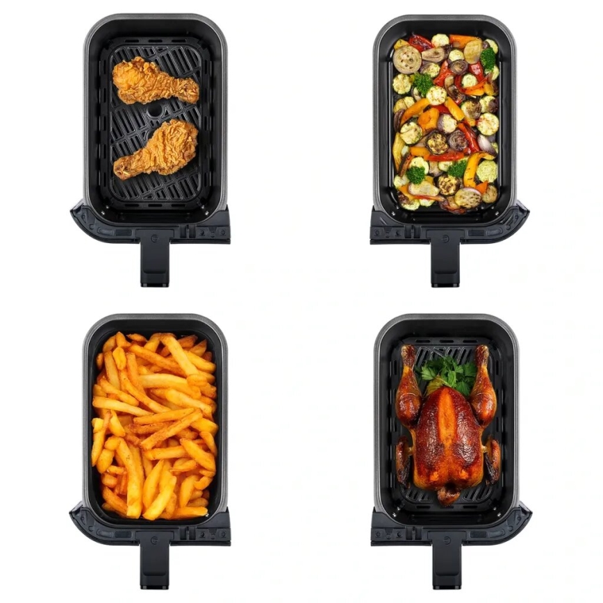 TESLA Electronics AirCook - Multifunkčná duálna digitálna teplovzdušná fritéza 9 l 2400W/230V