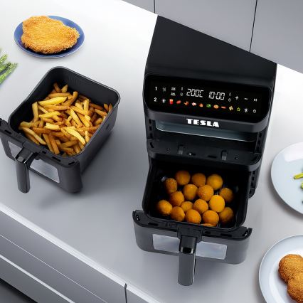 TESLA Electronics AirCook - multifunkčná digitálna teplovzdušná fritéza 11 l 2800W/230V čierna