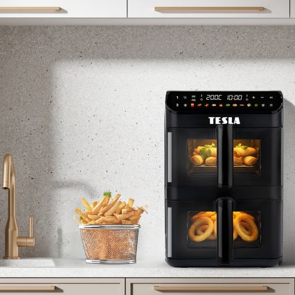 TESLA Electronics AirCook - multifunkčná digitálna teplovzdušná fritéza 11 l 2800W/230V čierna