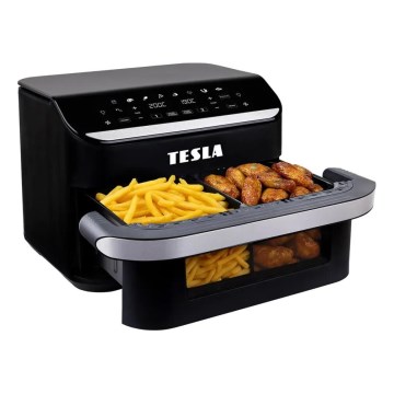 TESLA Electronics AirCook - Multifunkčná duálna digitálna teplovzdušná fritéza 10 l 2400W/230V