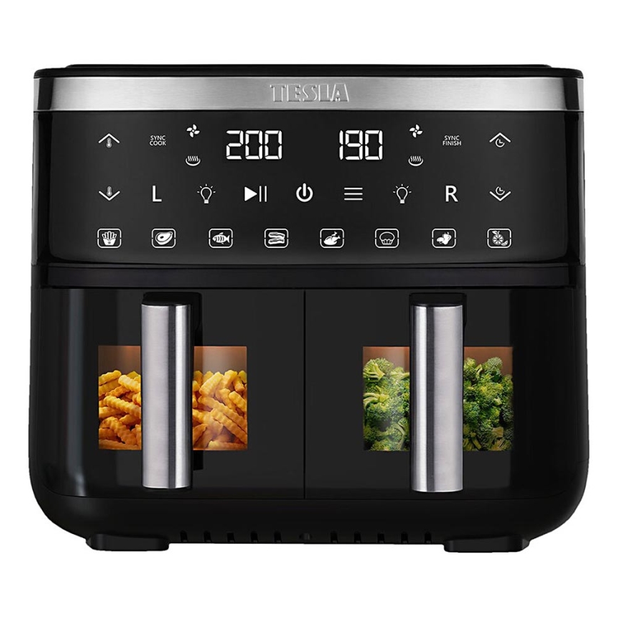 TESLA Electronics AirCook - Multifunkčná duálna digitálny teplovzdušná fritéza 7,6 l 2850W/230V