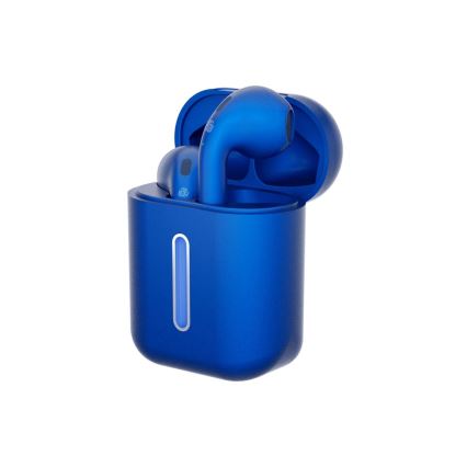 TESLA Electronics - Bezdrôtové slúchadlá 300 mAh + 2x 25 mAh IPX4 modrá