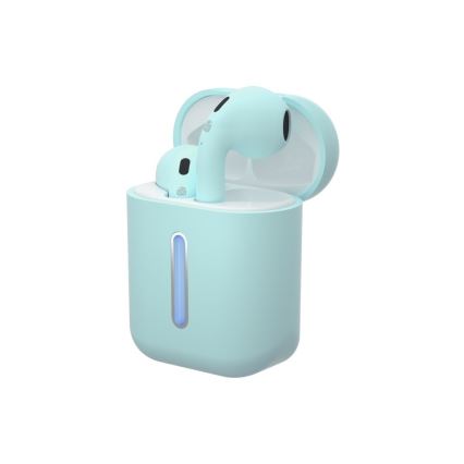 TESLA Electronics - Bezdrôtové slúchadlá 300 mAh + 2x 25 mAh IPX4 tyrkysová