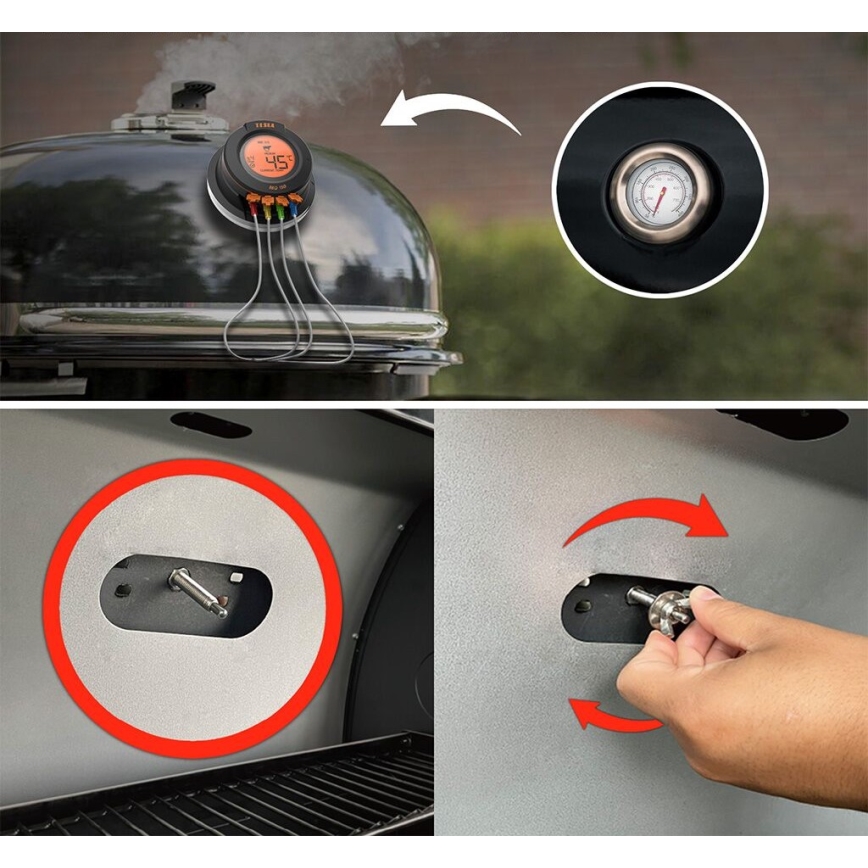 TESLA Electronics Cook - Digitálny teplomer na mäso so sondou 0-400 °C 2xAA IP65