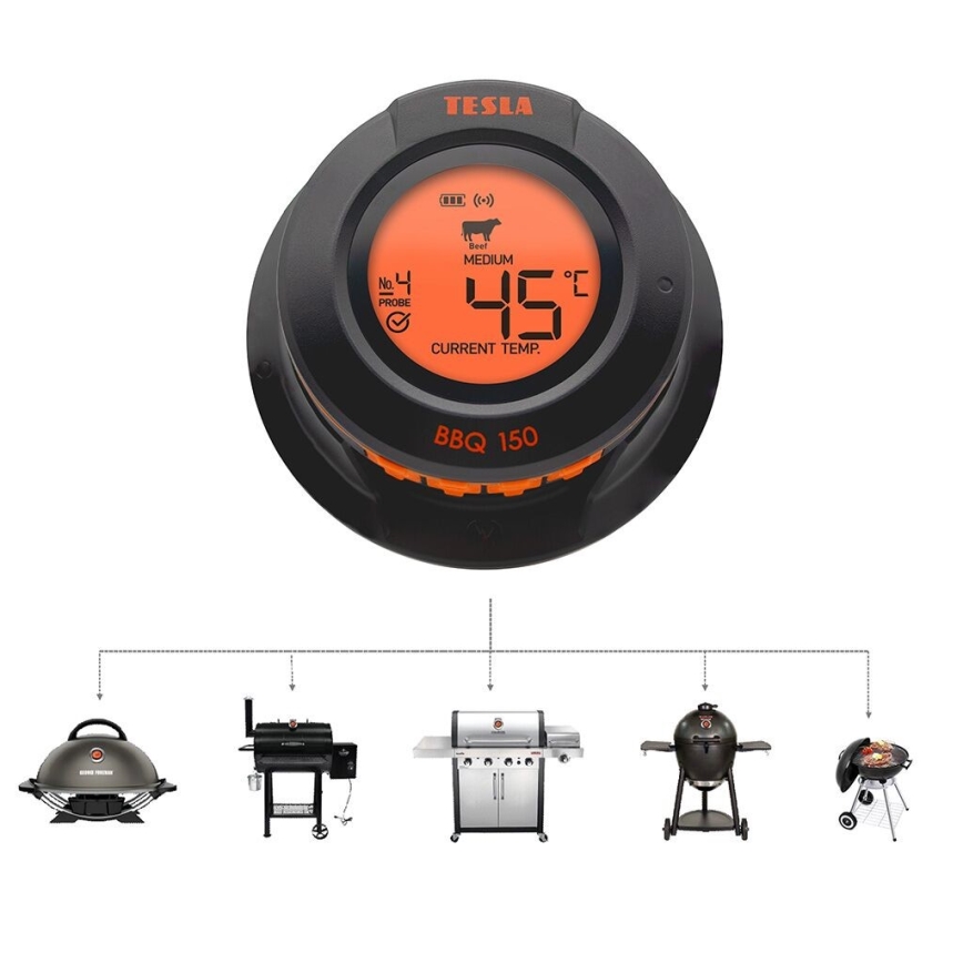 TESLA Electronics Cook - Digitálny teplomer na mäso so sondou 0-400 °C 2xAA IP65