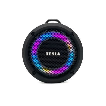 TESLA Electronics - LED RGB Bezdrôtový reproduktor 5W/1200 mAh/3,7V IPX7 šedá