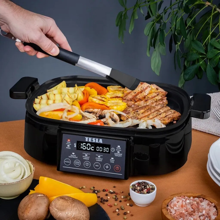 TESLA Electronics MultiCook Grill - Multifunkčný elektrický hrniec a gril 6 l 11v1 1250W/230V