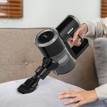 TESLA Electronics PureStar - Flexibilný bezdrôtový tyčový vysávač 2v1 150W/2200 mAh čierna