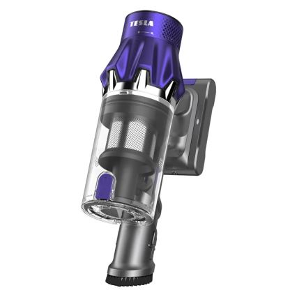 TESLA Electronics PureStar - Flexibilný bezdrôtový tyčový vysávač 2v1 250W/2200 mAh sivá/fialová