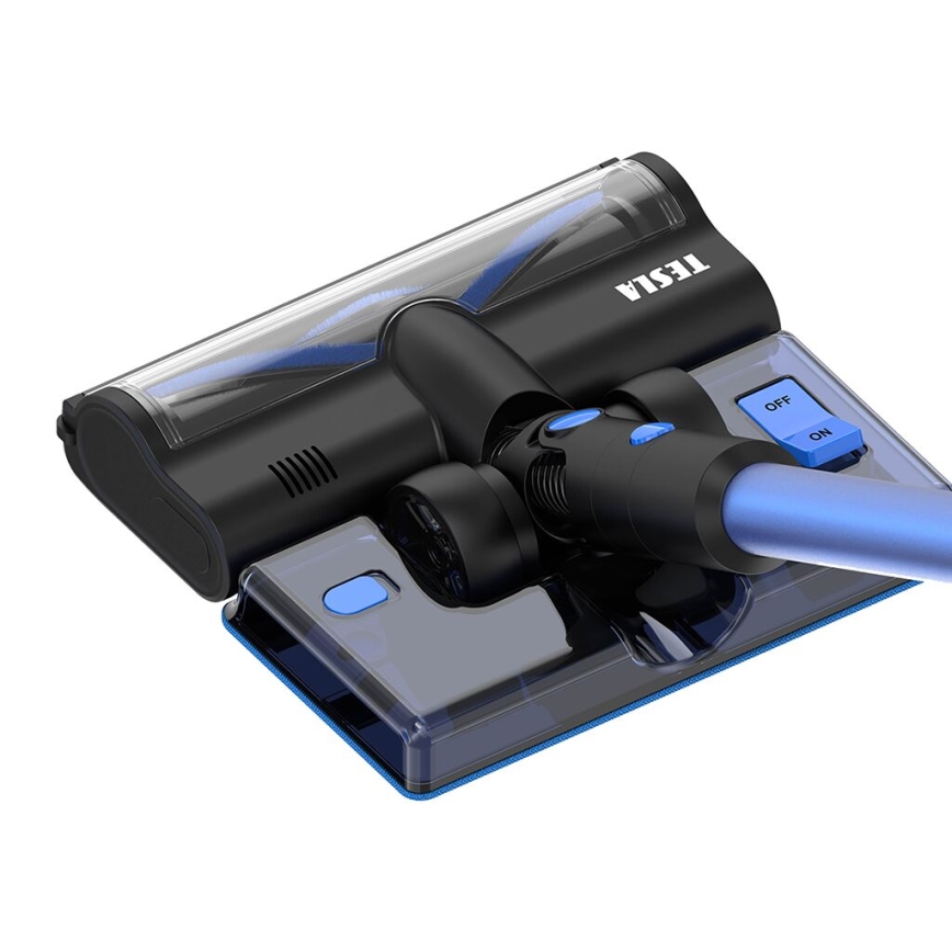 TESLA Electronics PureStar - Flexibilný bezdrôtový tyčový vysávač 3v1 300W/2200 mAh čierna/modrá