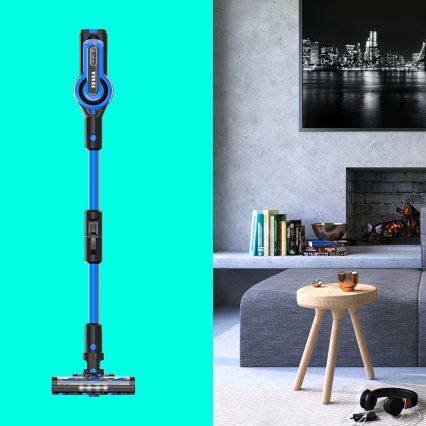 TESLA Electronics PureStar - Flexibilný bezdrôtový tyčový vysávač 3v1 300W/2200 mAh čierna/modrá