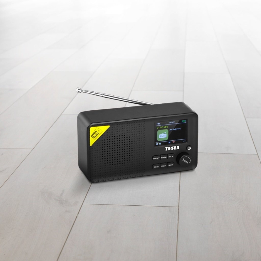 TESLA Electronics - Rádio DAB+ FM 5W/1800 mAh čierna