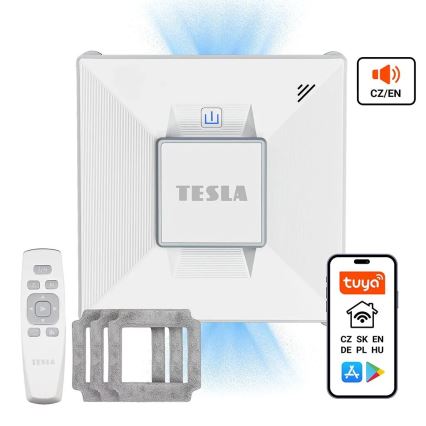 TESLA Electronics RoboStar - Inteligentný čistič okien s rozprašovaním vody 72W/230V/650 mAh Wi-Fi + diaľkové ovládanie