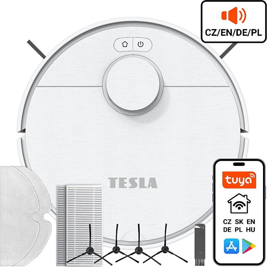 TESLA Electronics RoboStar - Inteligentný robotický vysávač 2v1 2550 mAh Wi-Fi biela